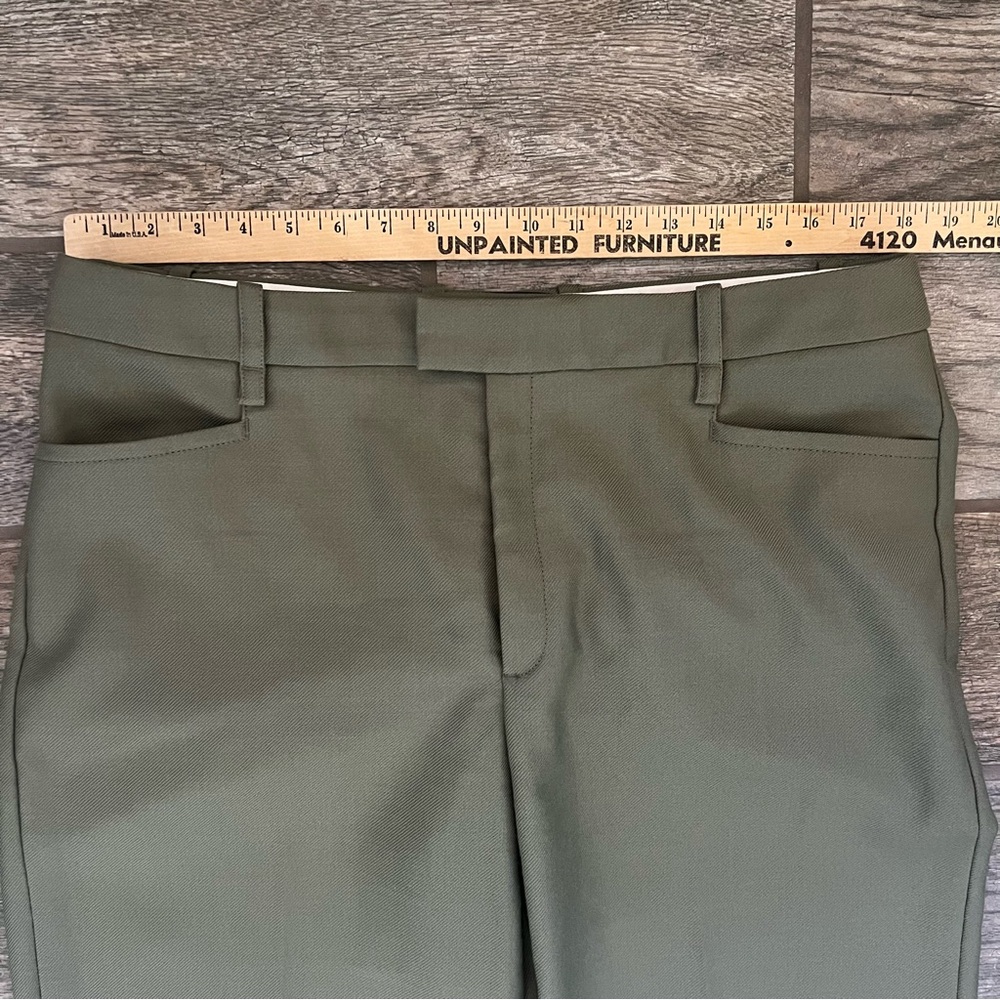 Banana Republic Wool Pants Green Wide Leg Trousers Women’s Size 14 - Picture 4 of 6